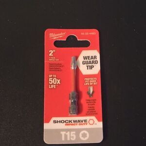 Milwaukee SHOCKWAVE™ 2″ Torx T15 Impact Power Bit, 1 Pack